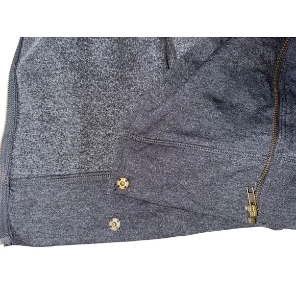 Caslon Womens Gray Asymmetrical Zip Up‎ Funnel Neck Tunic Sweatshirt Medium - Picture 8 of 10